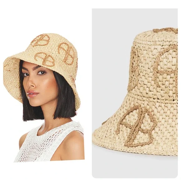 Annie Bing  Pastel Bucket Hat Anine Bing - Cabana Bucket Hat in Natural Straw – Blond Genius main image 3
